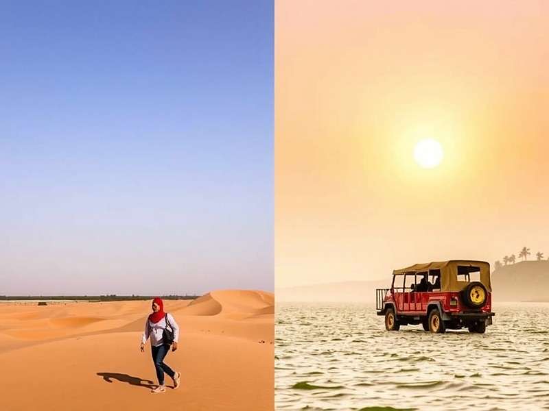 Regional Variations in Red Chilli Adventure Red Chilli Adventure regional variation showing a Rajasthan desert scene and a Kerala backwater scene